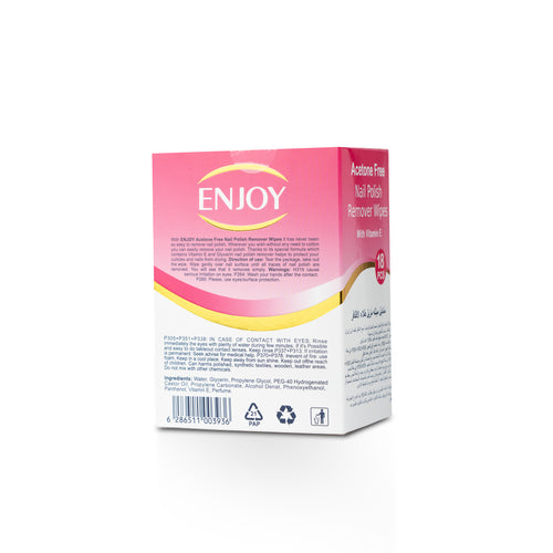 Enjoy Acetone Nail Polish Remover Wipes 18 pcs