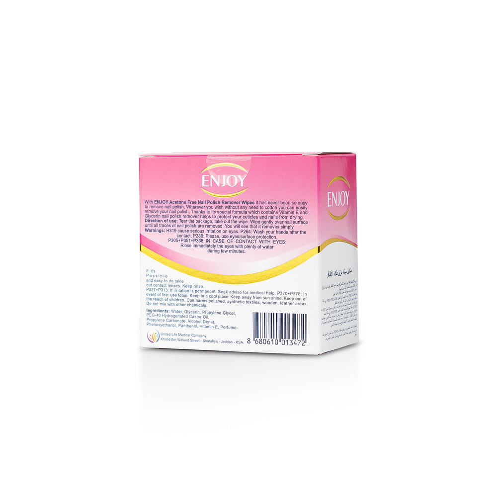 Enjoy Acetone Nail Polish Remover Wipes 10 pcs