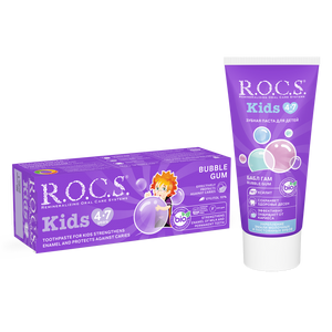 ROCS Toothpaste Kids 4-7 Years Bubble Gum 45 g
