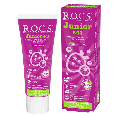 ROCS Toothpaste Junior 6-12 Years Berry Mix 74 g