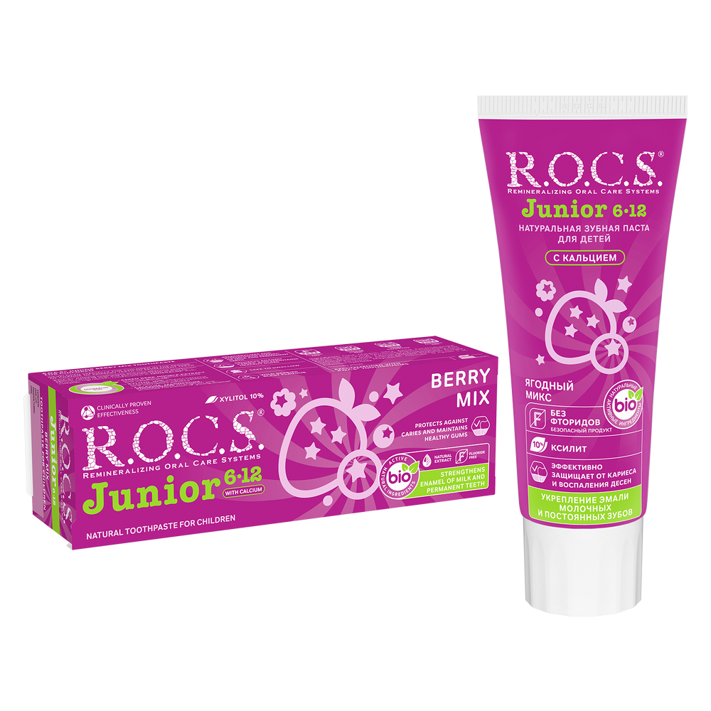ROCS Toothpaste Junior 6-12 Years Berry Mix 74 g