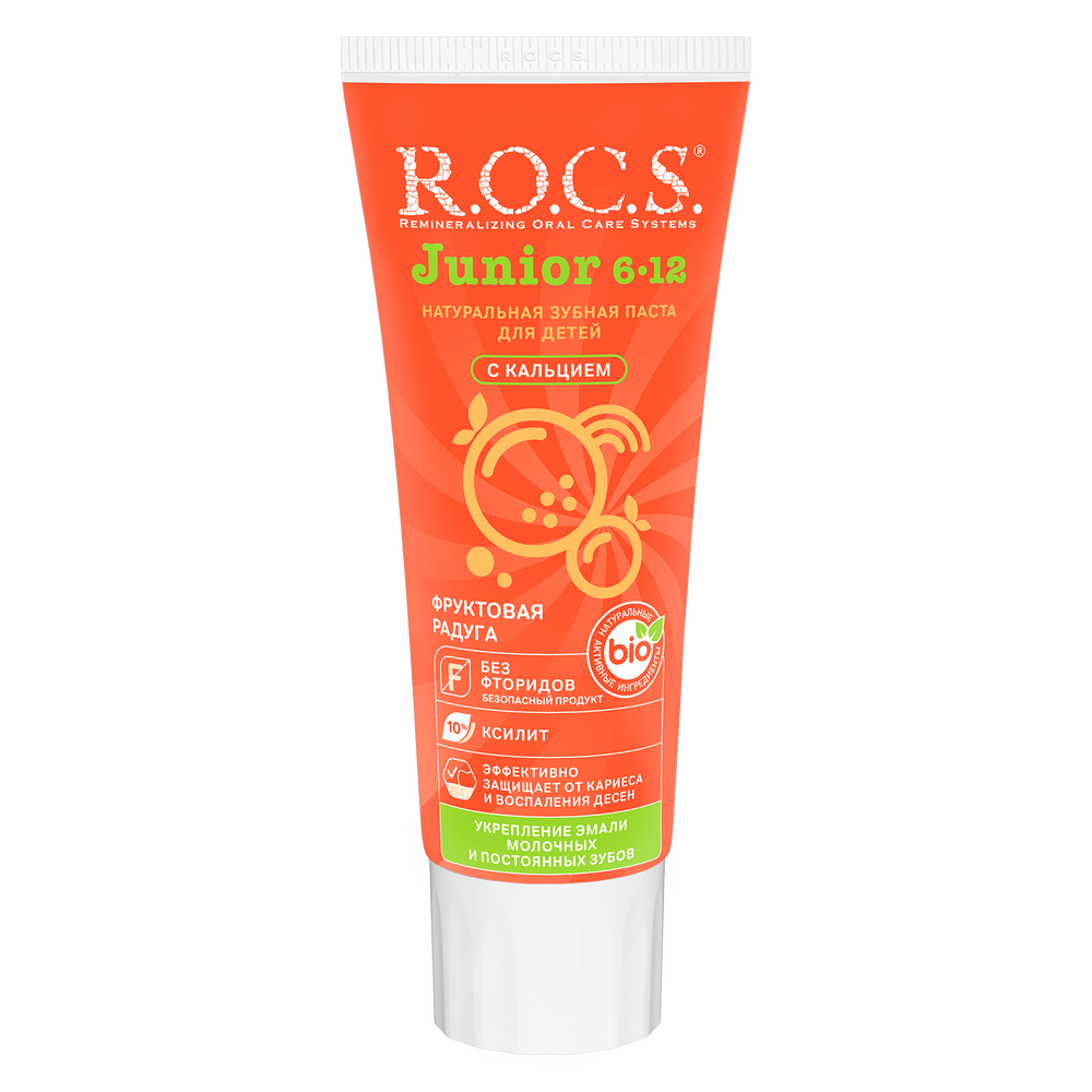 ROCS Toothpaste Junior 6-12 Years Fruity Rainbow 74 g