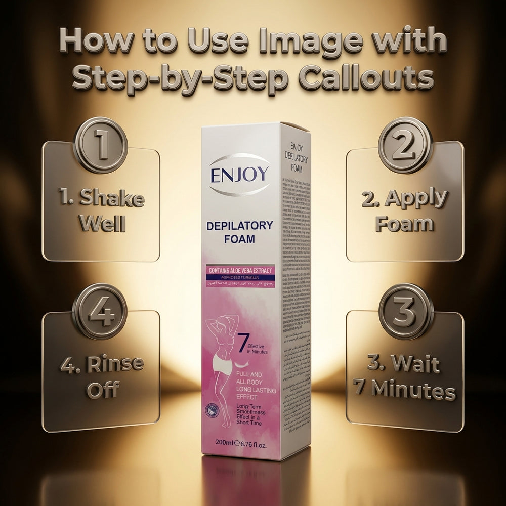 Enjoy Depilatory Foam with Coconut Oil & Aloe Vera Extract 200 ML