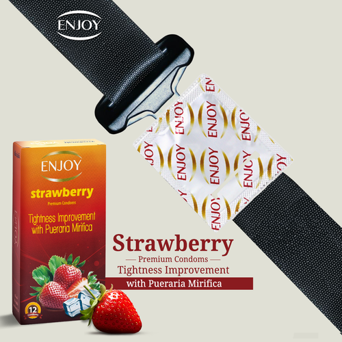 Enjoy Strawberry Premium Condoms 12 pcs