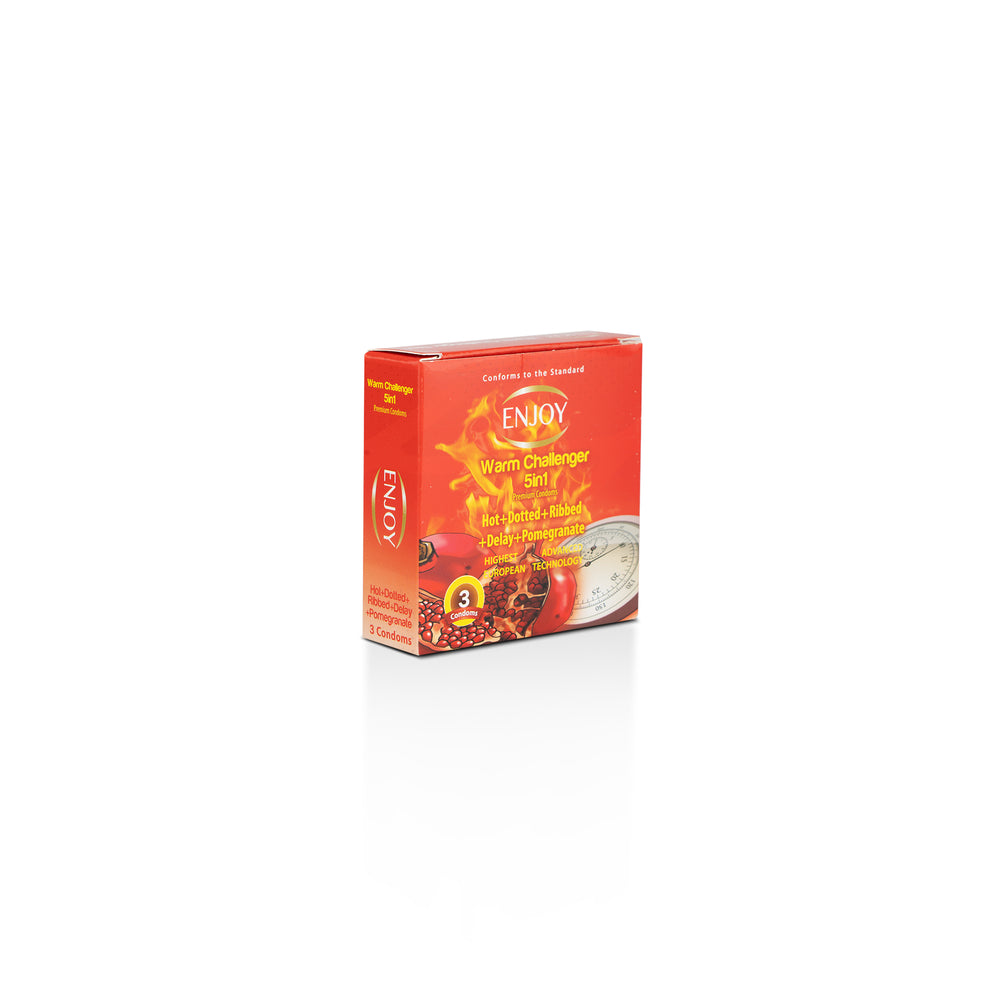 Enjoy Warm Challenger Pomegrante Premium Condoms 3 pcs